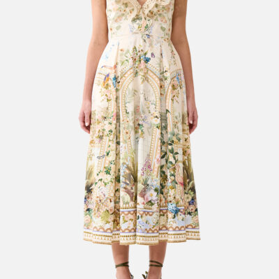 CAMILLA V Neck Frill Midi Dress Midsummer Masterpiece - Image 1