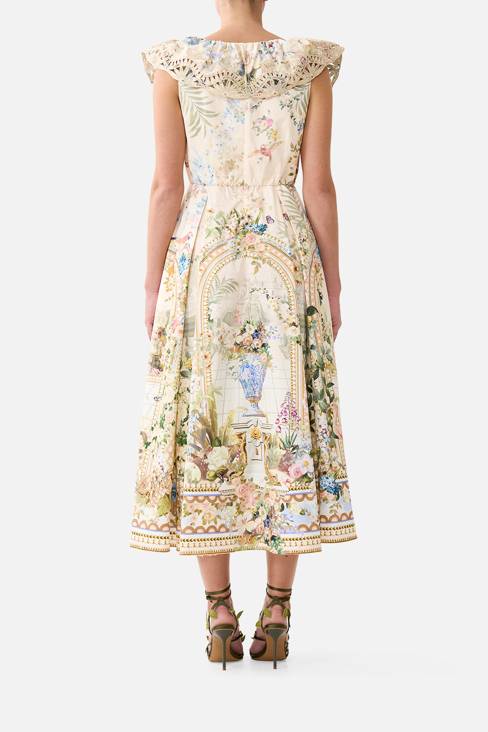 CAMILLA V Neck Frill Midi Dress Midsummer Masterpiece - Image 2