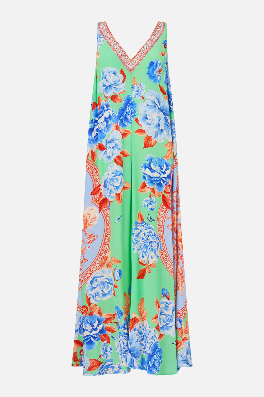 MNCAM131026140621179_3 CAMILLA V Neck Flared Jumpsuit Topkapi Pop - Image 3