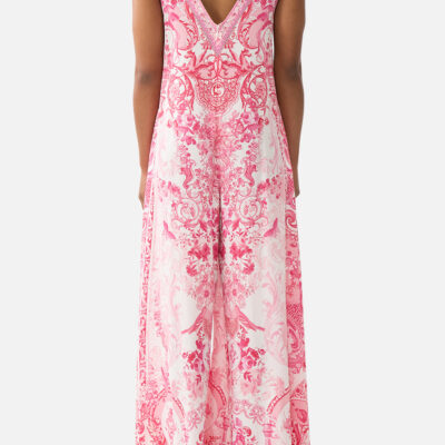 CAMILLA V Neck Flared Jumpsuit Livin LA Vida Rosa - Image 2