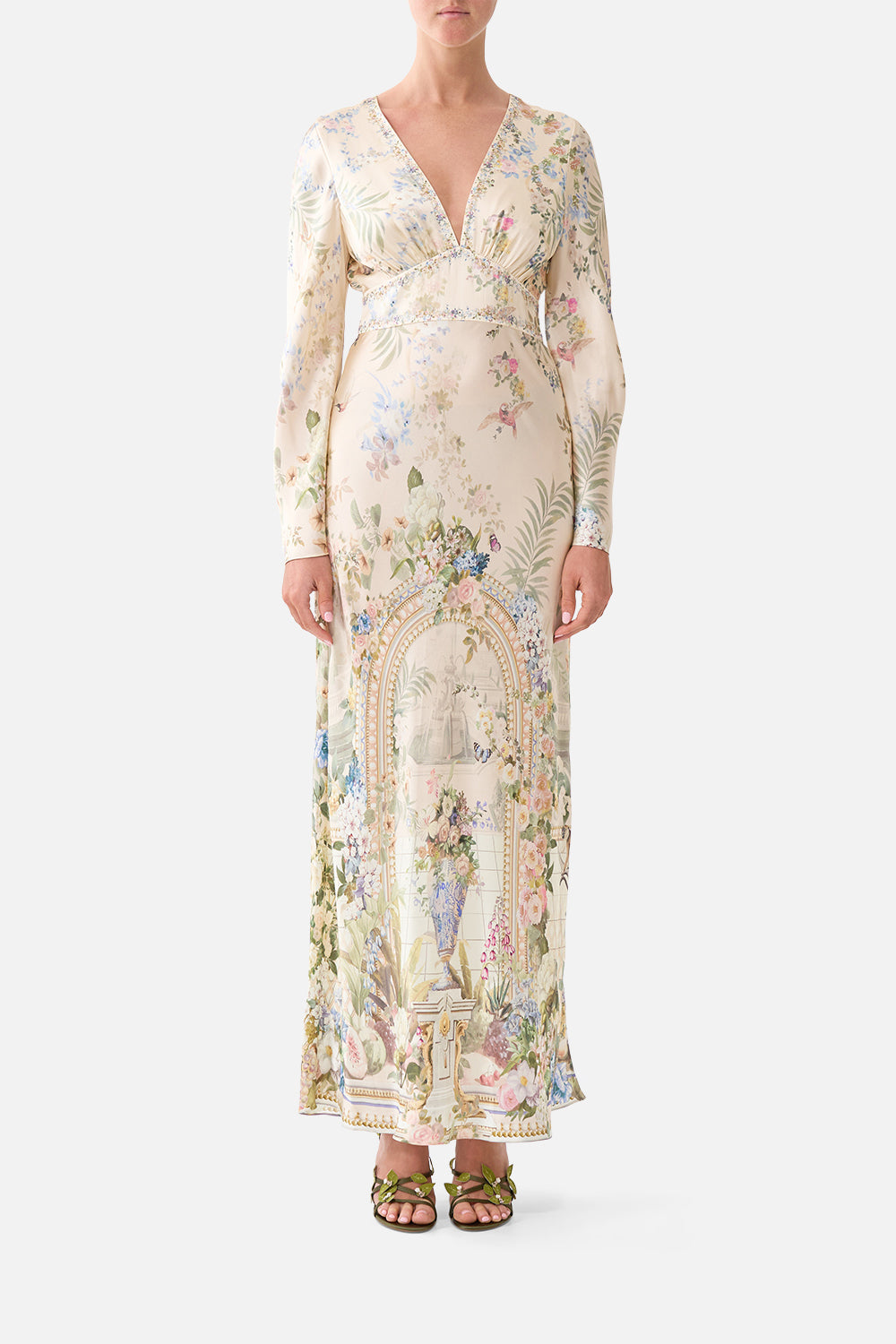 CAMILLA V Neck Dress With Flared Sleeve Midsummer Masterpiece - Image 1