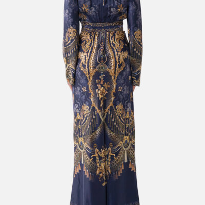 CAMILLA V Neck Dress With Flared Sleeve Cloaked - Image 2