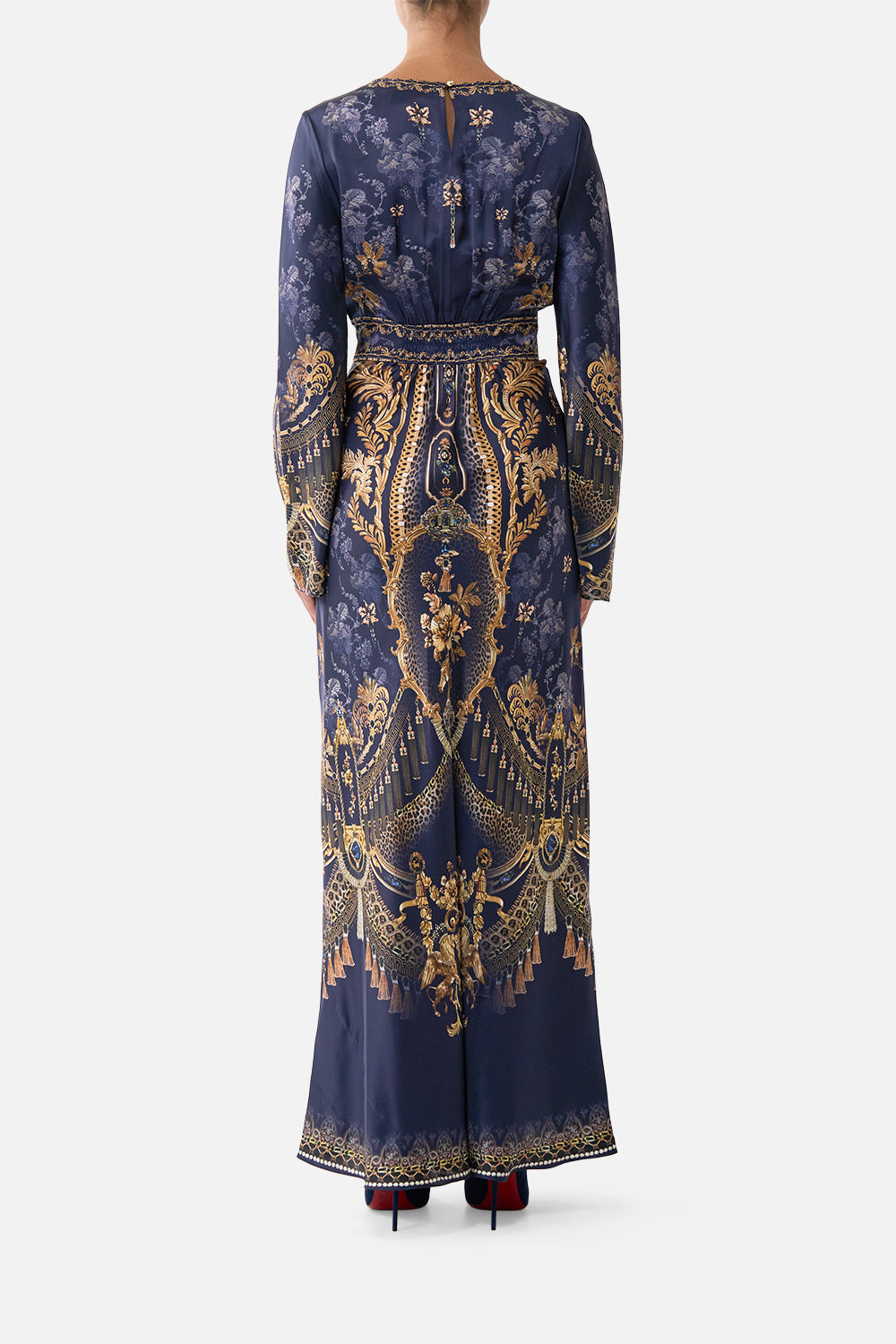 MNCAM131026140621184_2 CAMILLA V Neck Dress With Flared Sleeve Cloaked - Image 2