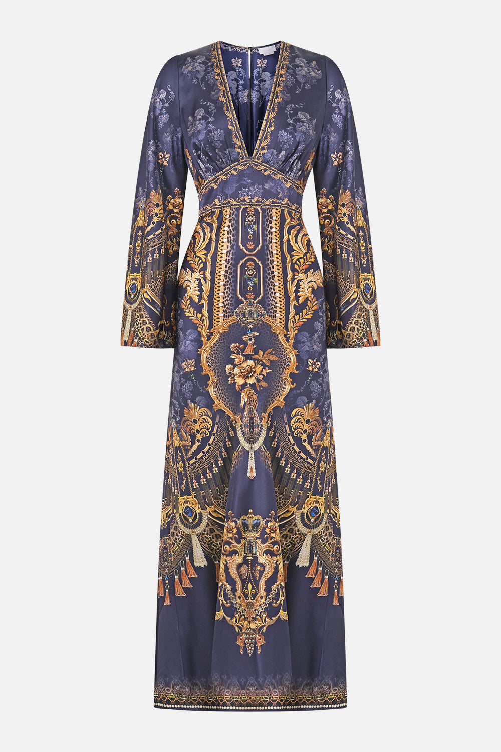 MNCAM131026140621184_3 CAMILLA V Neck Dress With Flared Sleeve Cloaked - Image 3