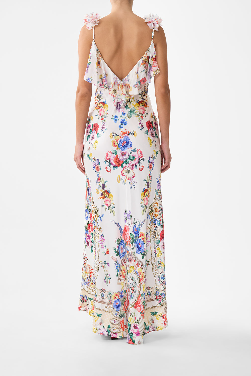 MNCAM131026140621189_2 CAMILLA V Neck Bias Slip Dress With Back Frill I Left MY Heart - Image 2