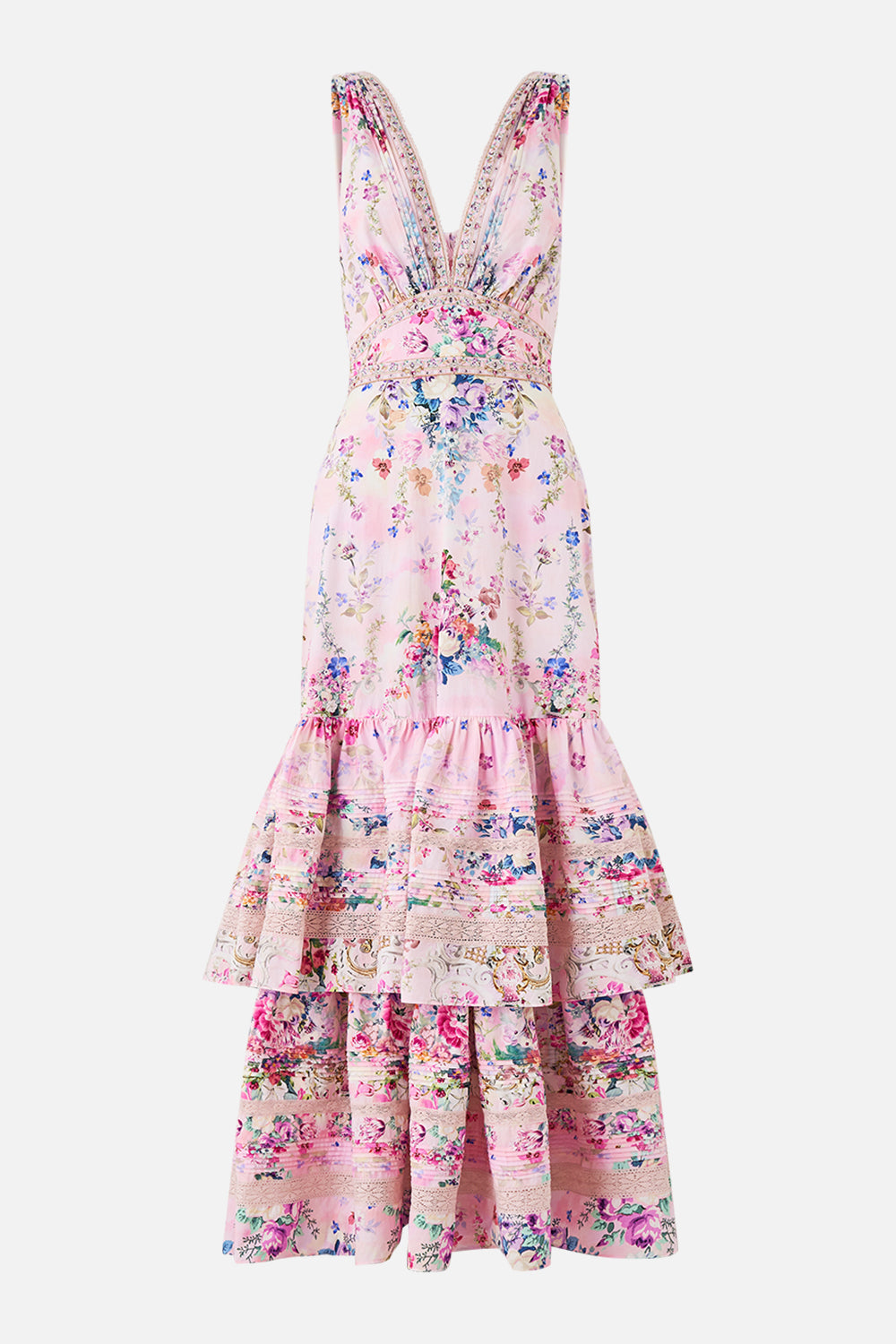 MNCAM131026140621207_3 CAMILLA Two Tiered Gathered Ruffle Dress Palatial Pastels - Image 3