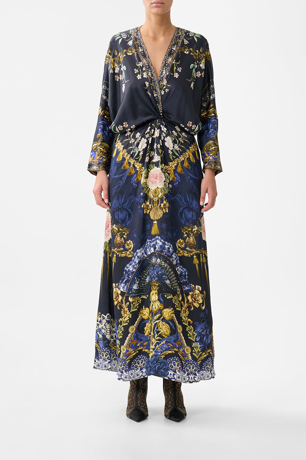 CAMILLA Twist Front Batwing Dress Notes From the Blue Room - Image 1