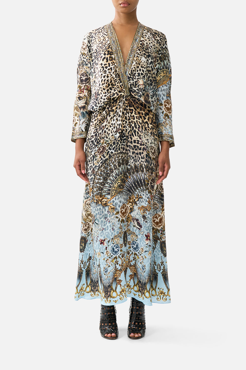 CAMILLA Twist Front Batwing Dress Fiesta, Siesta, Repeat - Image 1