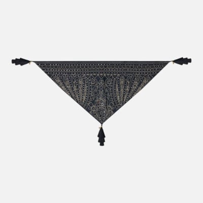 CAMILLA Triangle Scarf With Tassels Zig Zag Zoo - Image 1