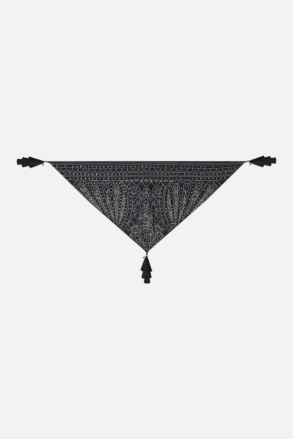 CAMILLA Triangle Scarf With Tassels Zig Zag Zoo - Image 1
