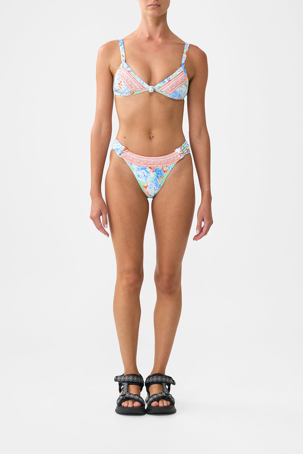 CAMILLA Tri Bikini Top With Knot Front Topkapi Pop - Image 1