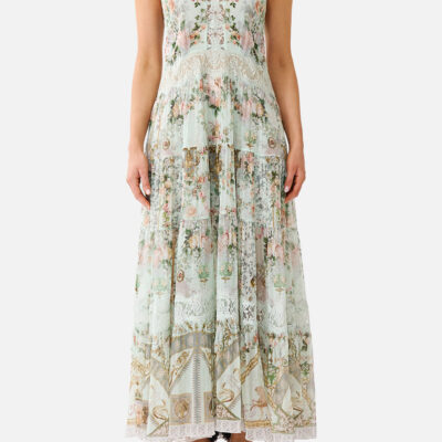 CAMILLA Trapeze Tiered Dress With Lining Wildflower Wunderland - Image 1