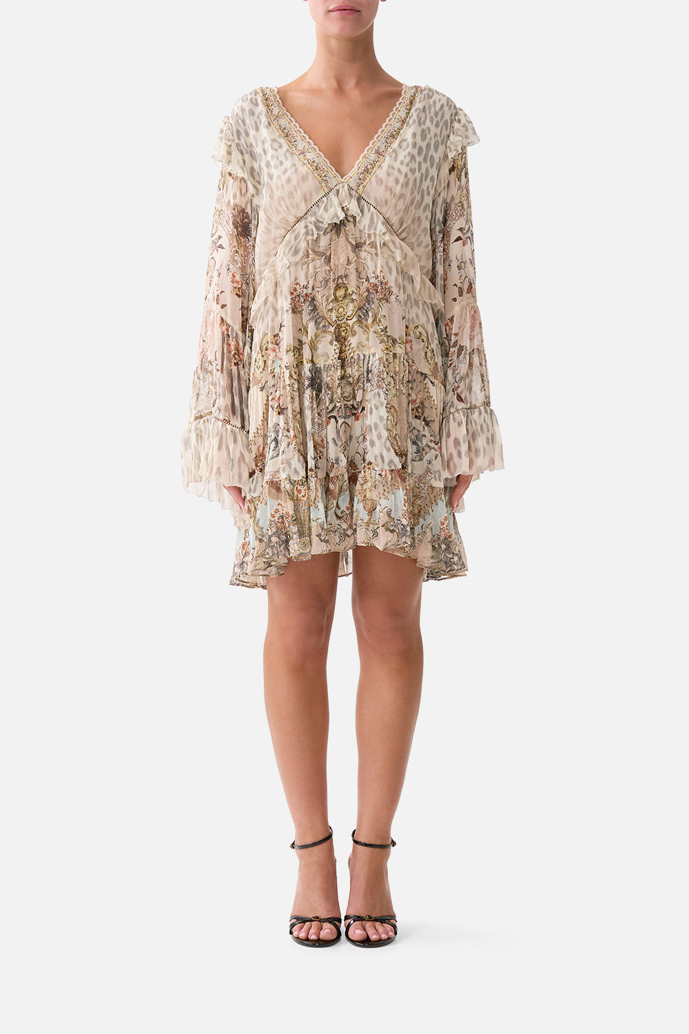CAMILLA Tiered Swing Mini Dress Aranjuez Animalia - Image 1