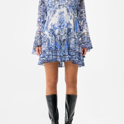 CAMILLA Tiered Swing Mini Dress A Tiled Wonderland - Image 1