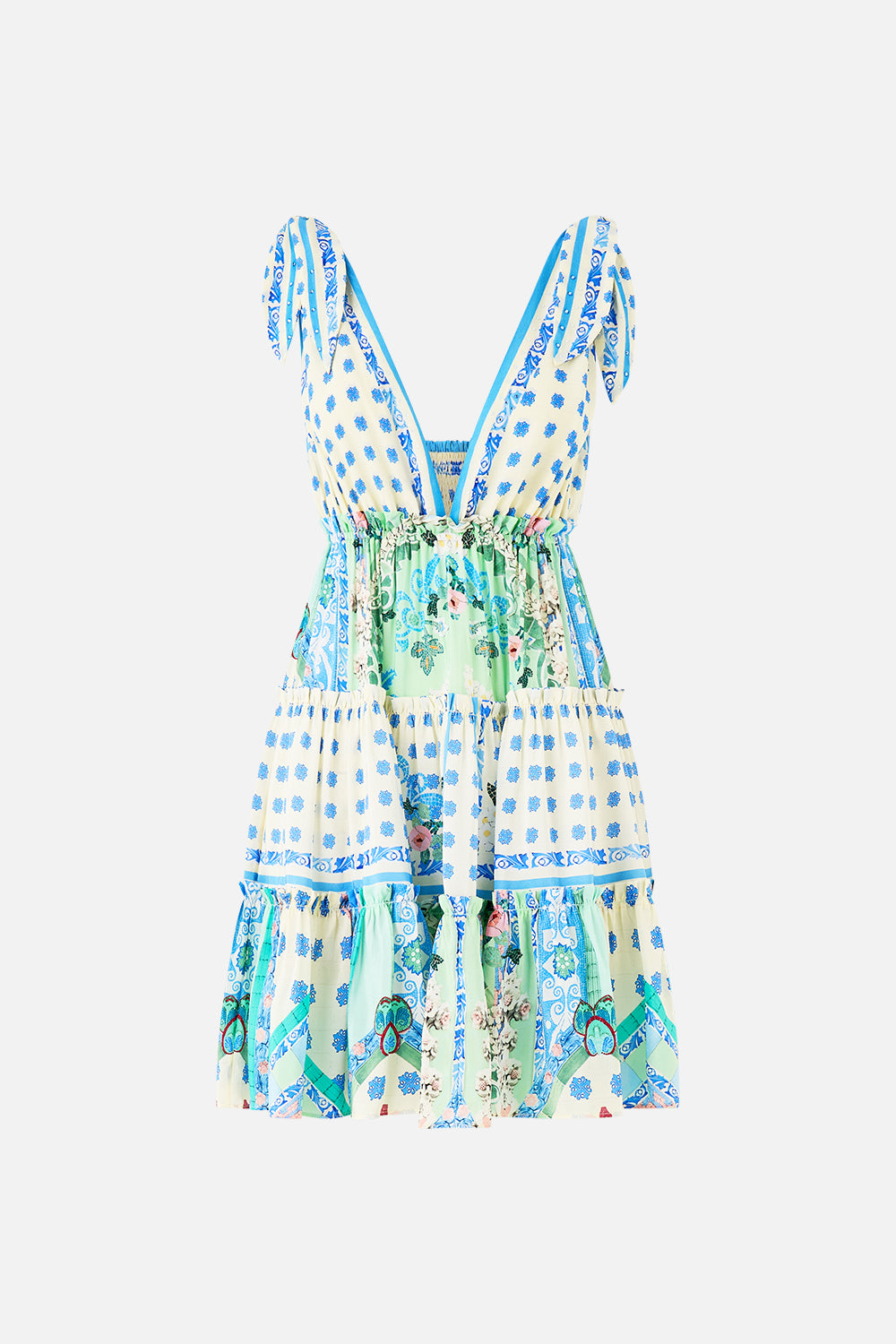 MNCAM131026140621255_3 CAMILLA Tiered Short Dress With Shoulder Ties Midsummer Mosaics - Image 3