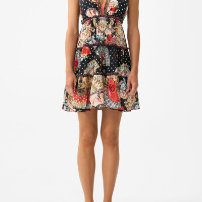 CAMILLA Tiered Short Dress With Shoulder Ties Daughters OF Duende - Image 1