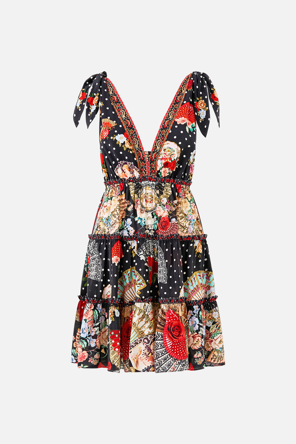 MNCAM131026140621256_3 CAMILLA Tiered Short Dress With Shoulder Ties Daughters OF Duende - Image 3