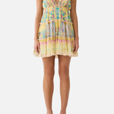 CAMILLA Tiered Short Dress With Shoulder Ties Barcelona Bebe - Image 1