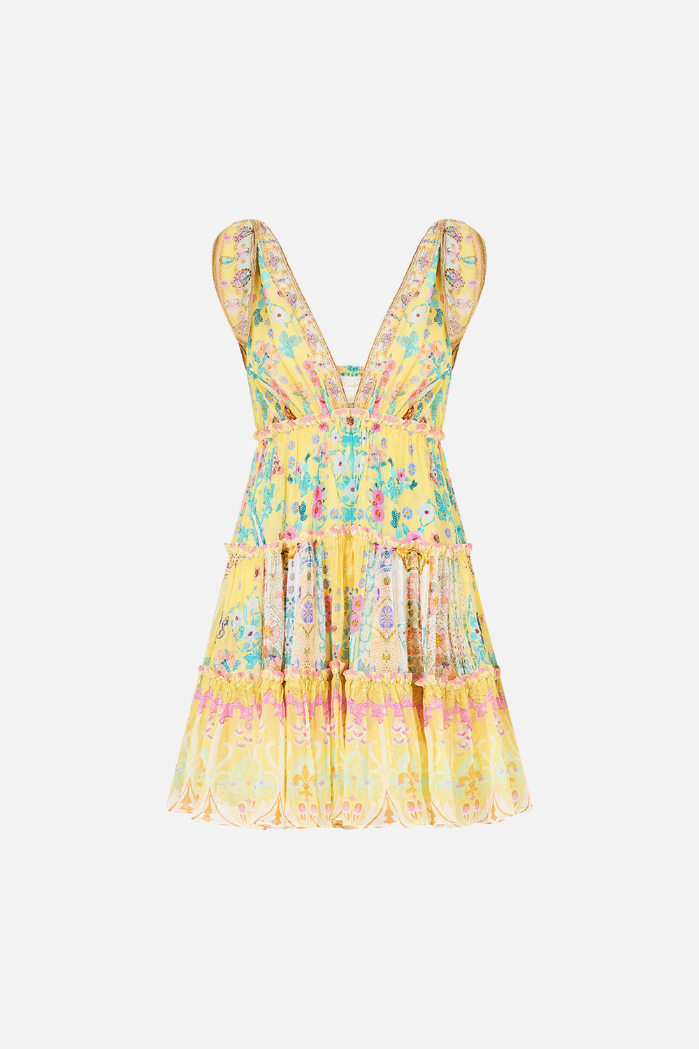 MNCAM131026140621257_3 CAMILLA Tiered Short Dress With Shoulder Ties Barcelona Bebe - Image 3