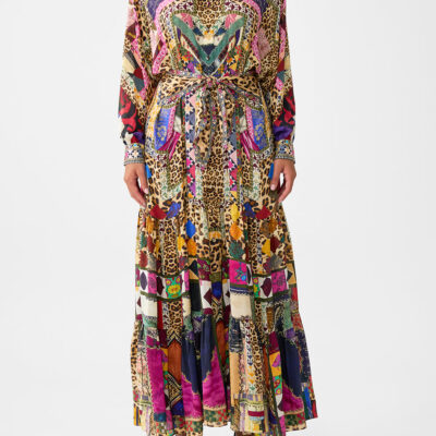 CAMILLA Tiered Shirtdress With Wide Waist Tie Embroidered Ever After - Image 1