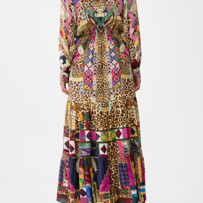CAMILLA Tiered Shirtdress With Wide Waist Tie Embroidered Ever After - Image 2