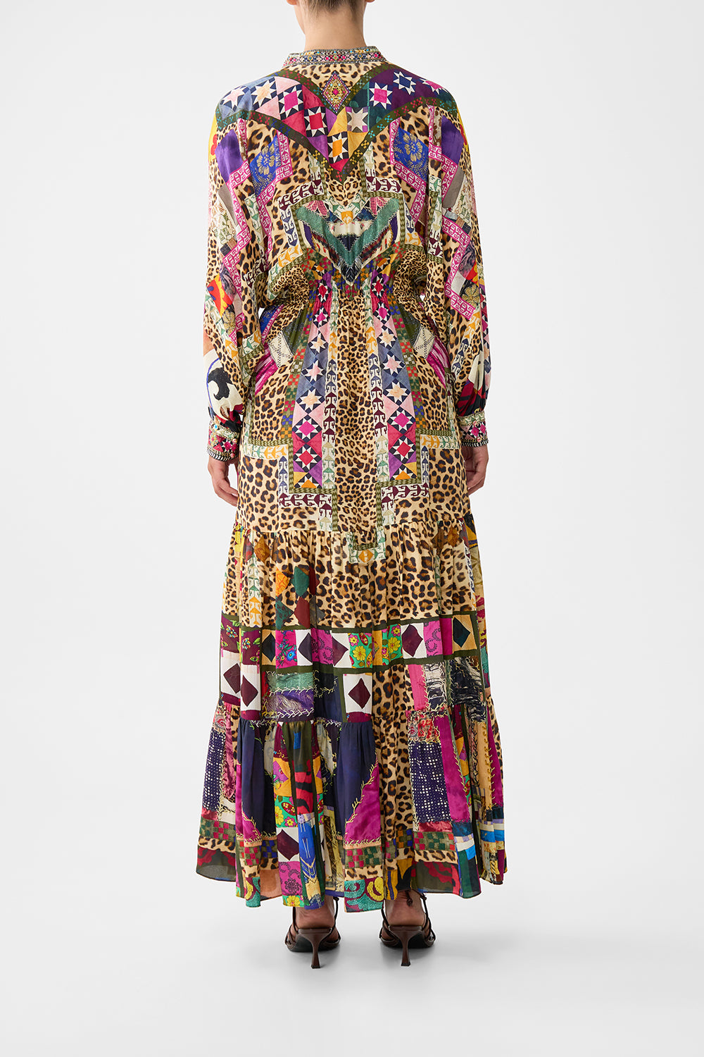 CAMILLA Tiered Shirtdress With Wide Waist Tie Embroidered Ever After - Image 2