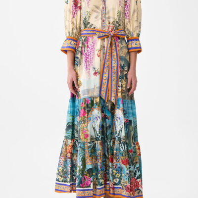 CAMILLA Tiered Shirt Dress With Short Sleeve Bodrum Botanicals - Image 1