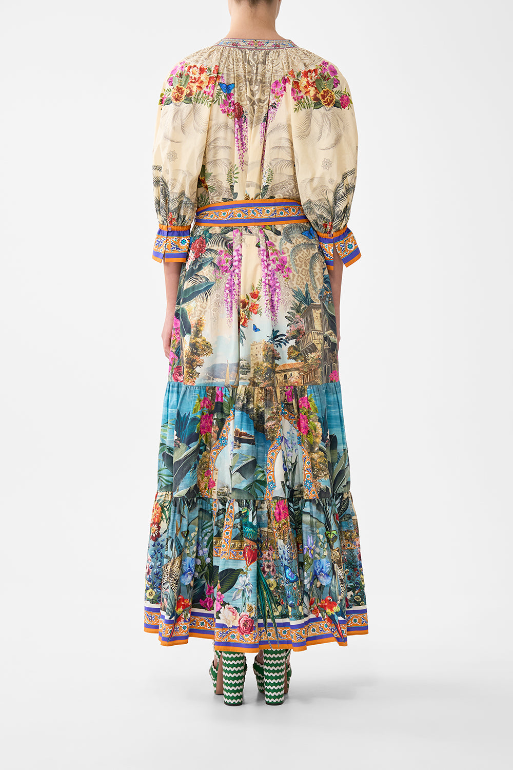 MNCAM131026140621264_2 CAMILLA Tiered Shirt Dress With Short Sleeve Bodrum Botanicals - Image 2