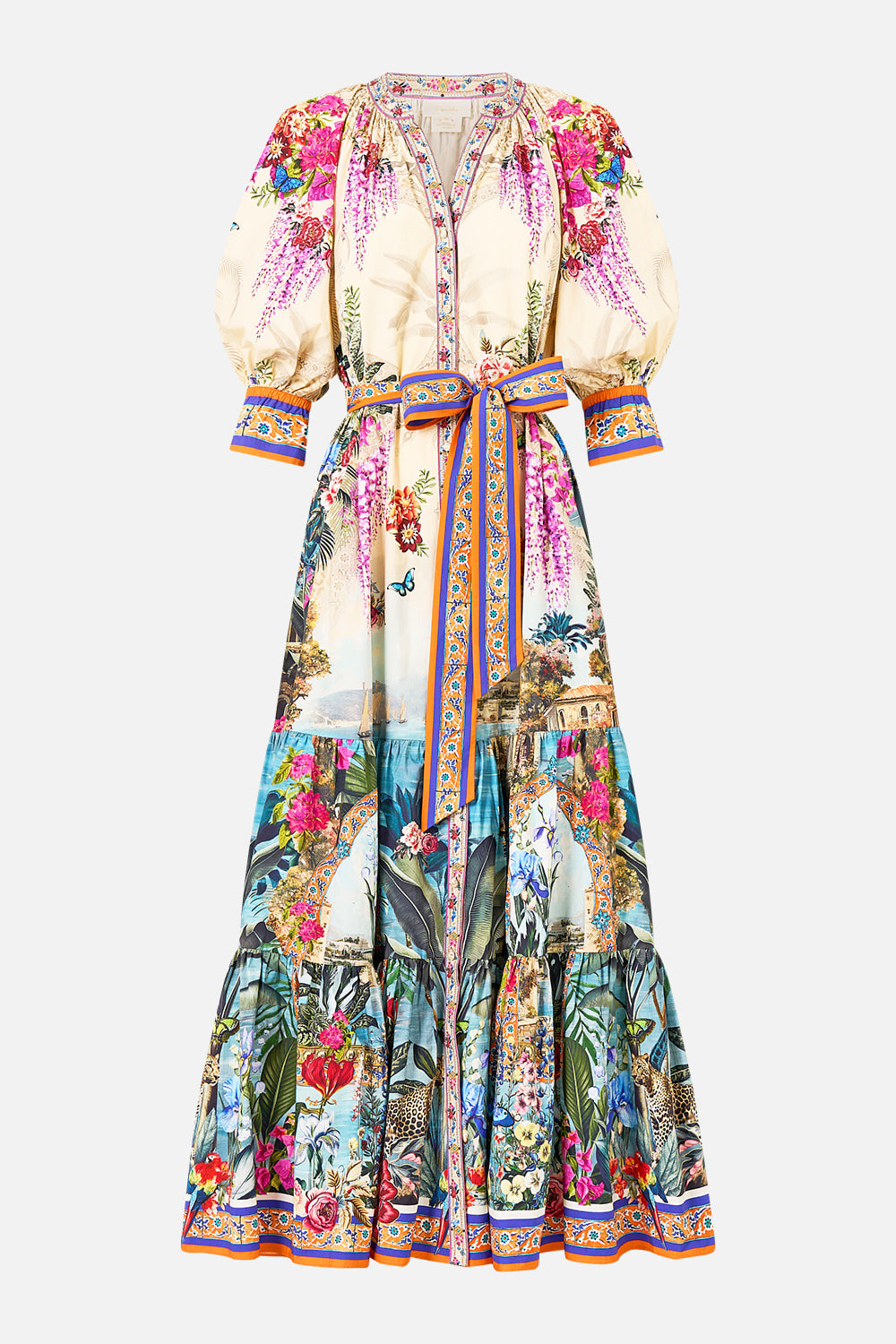 MNCAM131026140621264_3 CAMILLA Tiered Shirt Dress With Short Sleeve Bodrum Botanicals - Image 3