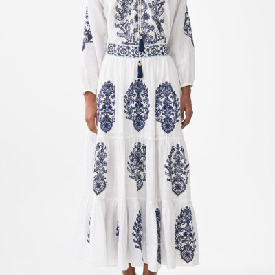 CAMILLA Tiered Embroidered Skirt Isnik Lullaby - Image 1