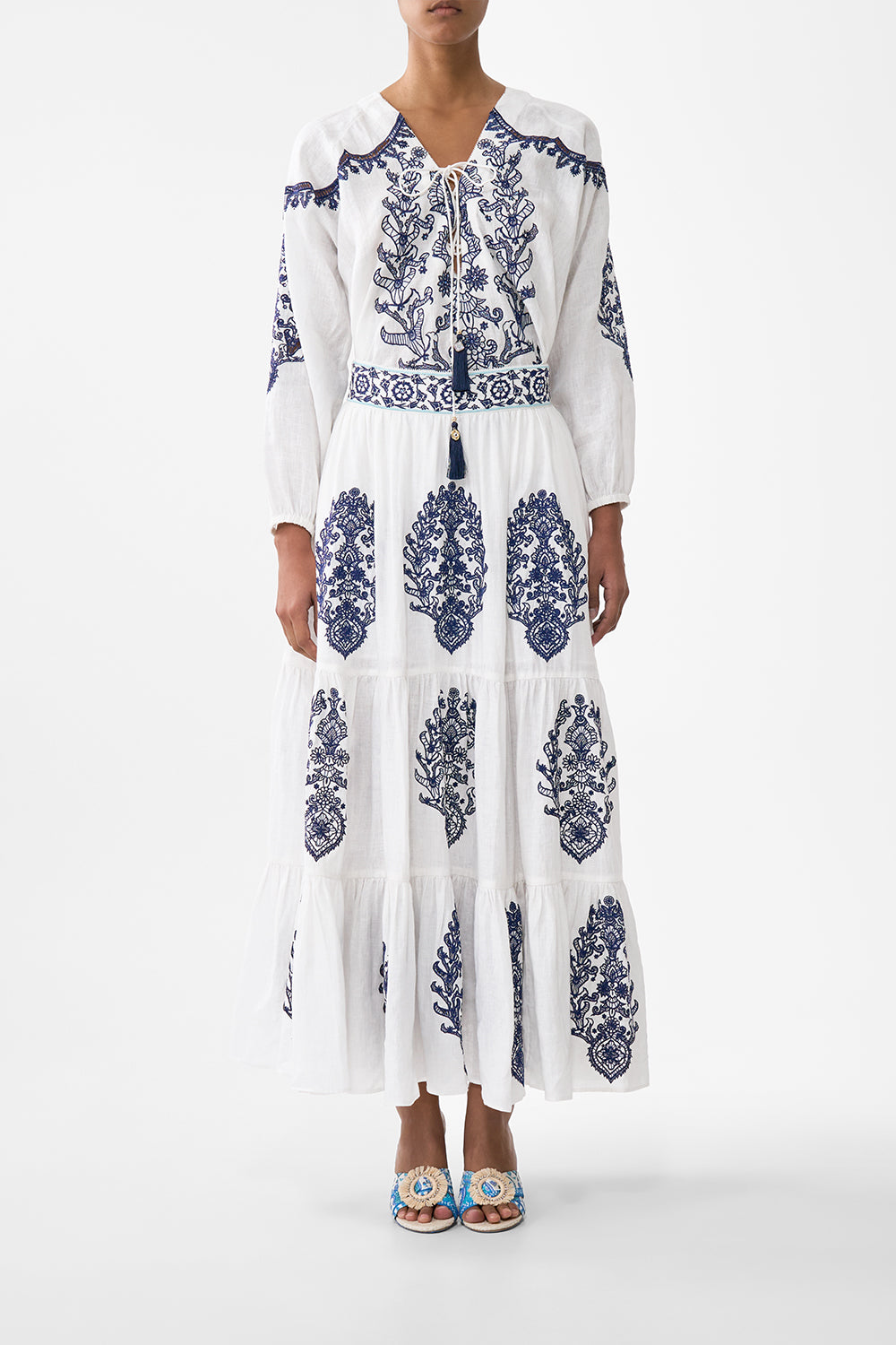 CAMILLA Tiered Embroidered Skirt Isnik Lullaby - Image 1