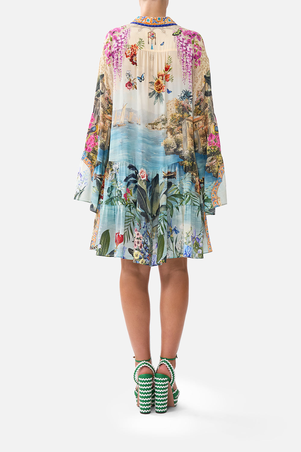 CAMILLA Tiered Dress With Collar Bodrum Botanicals - Image 2
