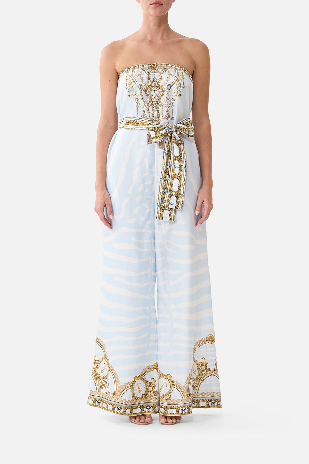 CAMILLA Tie Waist Strapless Jumpsuit Spirit OF Stripes - Image 1