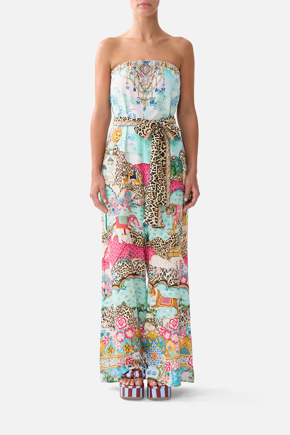 CAMILLA Tie Waist Strapless Jumpsuit Miniature Moments - Image 1