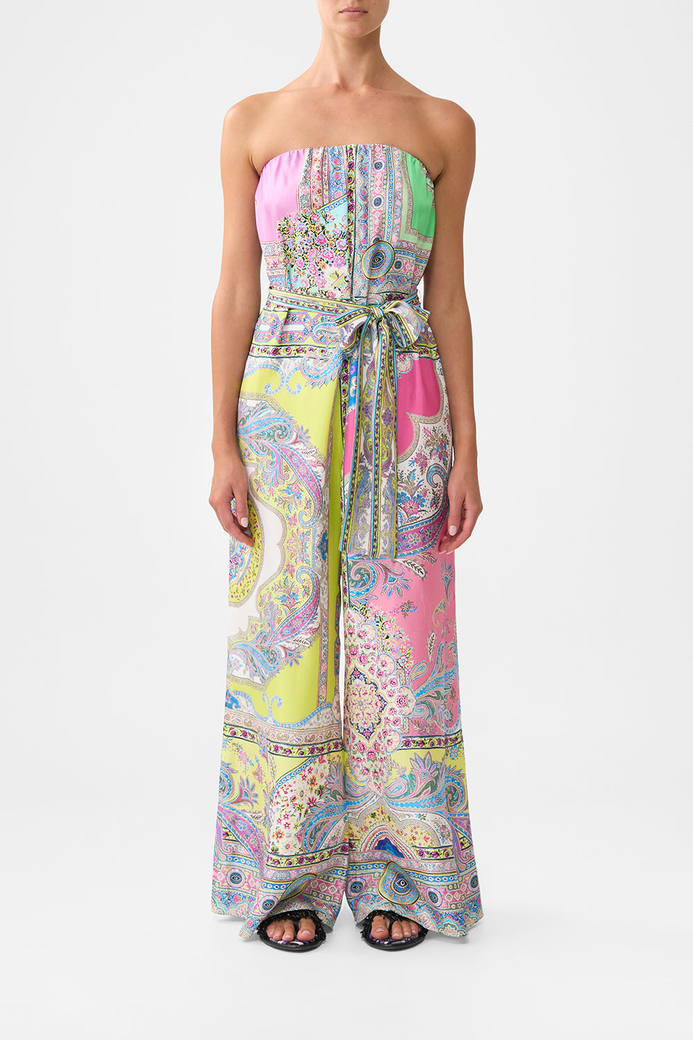 CAMILLA Tie Waist Strapless Jumpsuit Magic Carpet Ride - Image 1