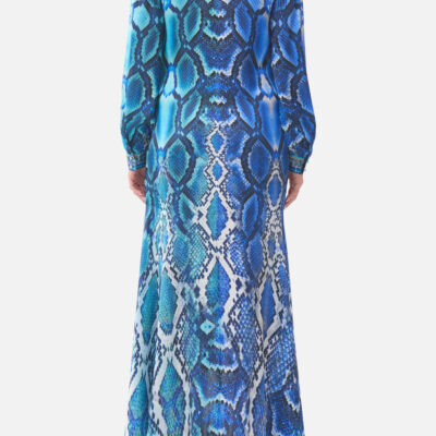 CAMILLA Tie Waist Long Sleeve Dress the Sapphire Serpent - Image 2