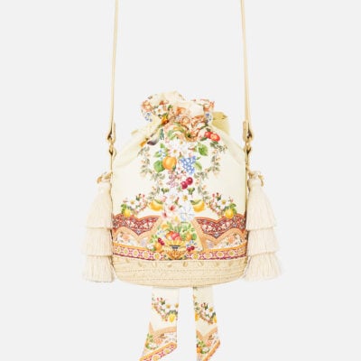 CAMILLA Tie Top Bucket Bag With Tassels VA VA Vintage - Image 2