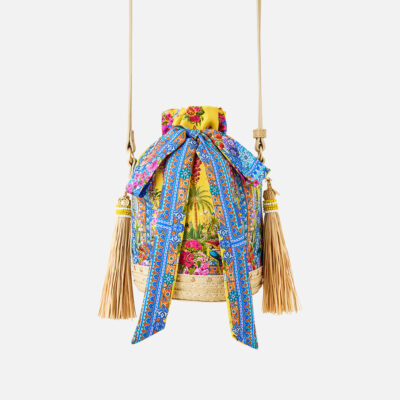 CAMILLA Tie Top Bucket Bag With Tassels Sultanahmet Summer - Image 1