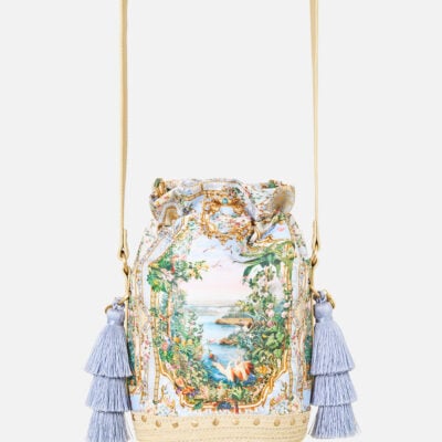 CAMILLA Tie Top Bucket Bag With Tassels Sisi Society - Image 2