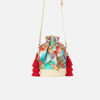 CAMILLA Tie Top Bucket Bag With Tassels Meet ME - Image 1