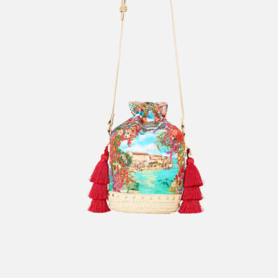 CAMILLA Tie Top Bucket Bag With Tassels Meet ME - Image 2