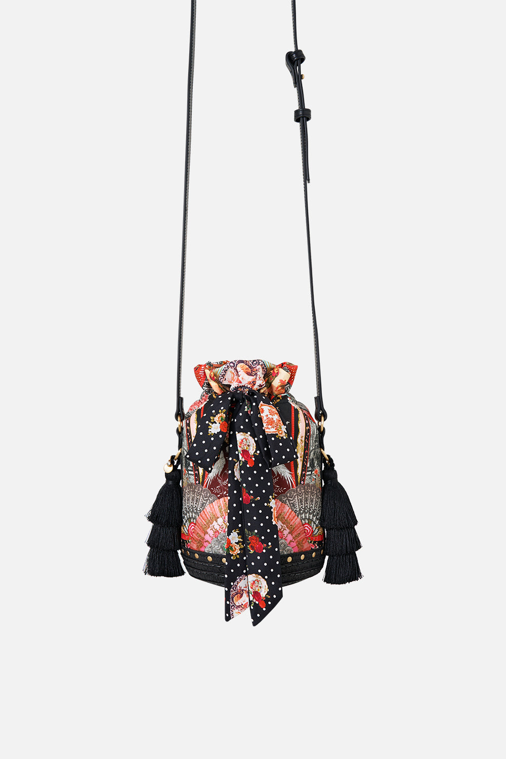 CAMILLA Tie Top Bucket Bag With Tassels Daughters OF Duende - Image 1