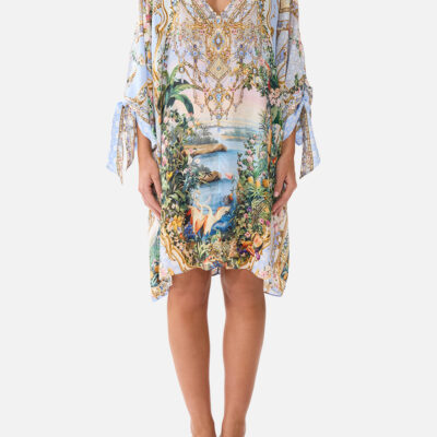 CAMILLA Tie Sleeve Short V Neck Kaftan Sisi Society - Image 1