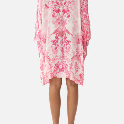 CAMILLA Tie Sleeve Short V Neck Kaftan Livin LA Vida Rosa - Image 2