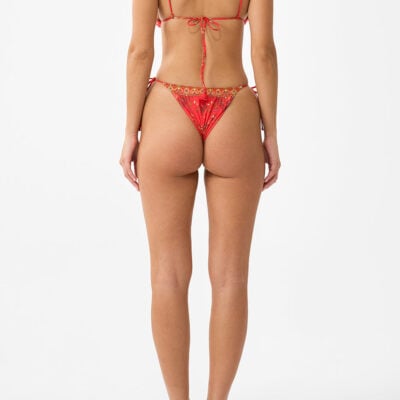 CAMILLA Tie Shoulder Tri Bikini Top With Rosette Detail Olé Olé - Image 2