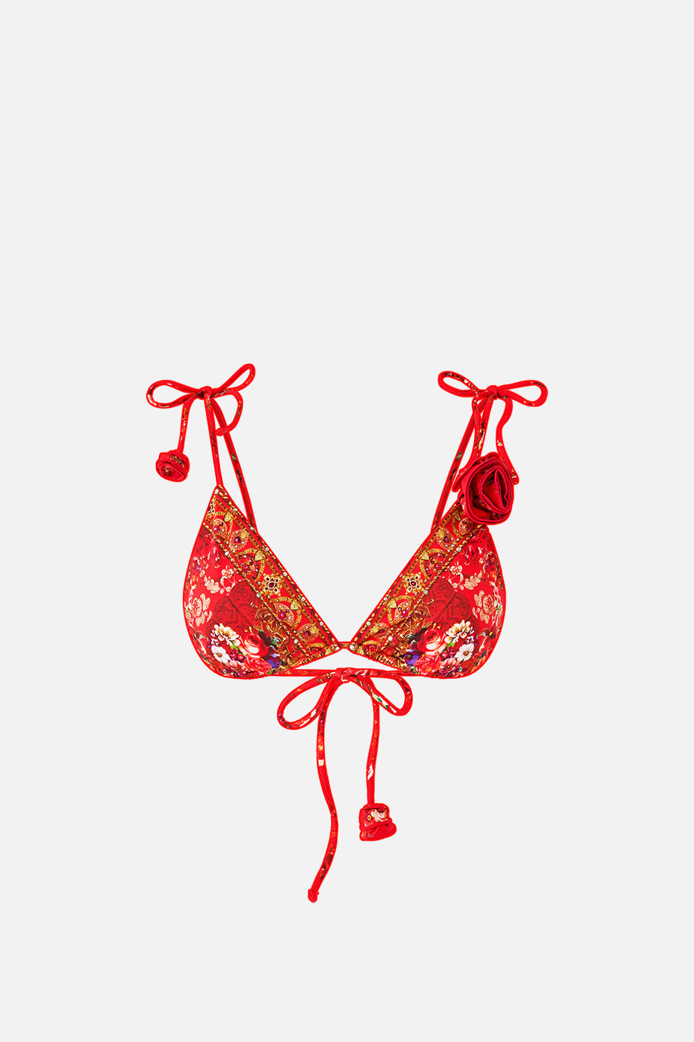 MNCAM131026140621287_3 CAMILLA Tie Shoulder Tri Bikini Top With Rosette Detail Olé Olé - Image 3