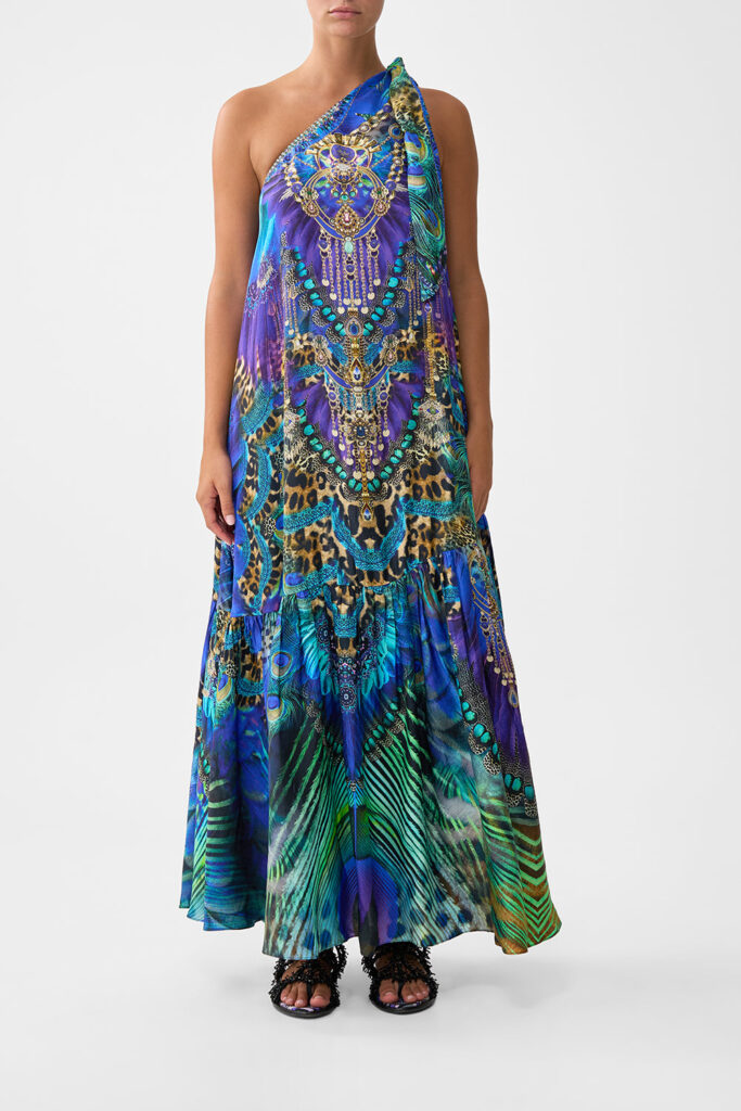 CAMILLA Tie One Shoulder Dress Cosmic Zoology - Image 1