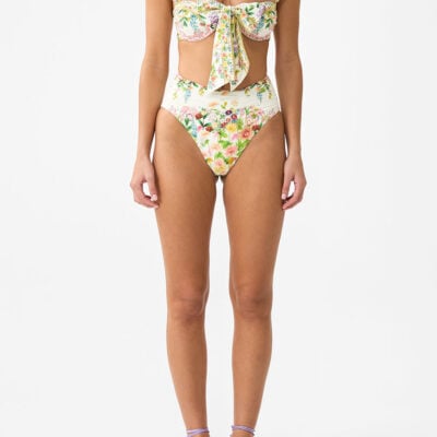 CAMILLA Tie Front Underwire Bikini Top With Puff Sleeve the Call OF Catalonia - Image 1