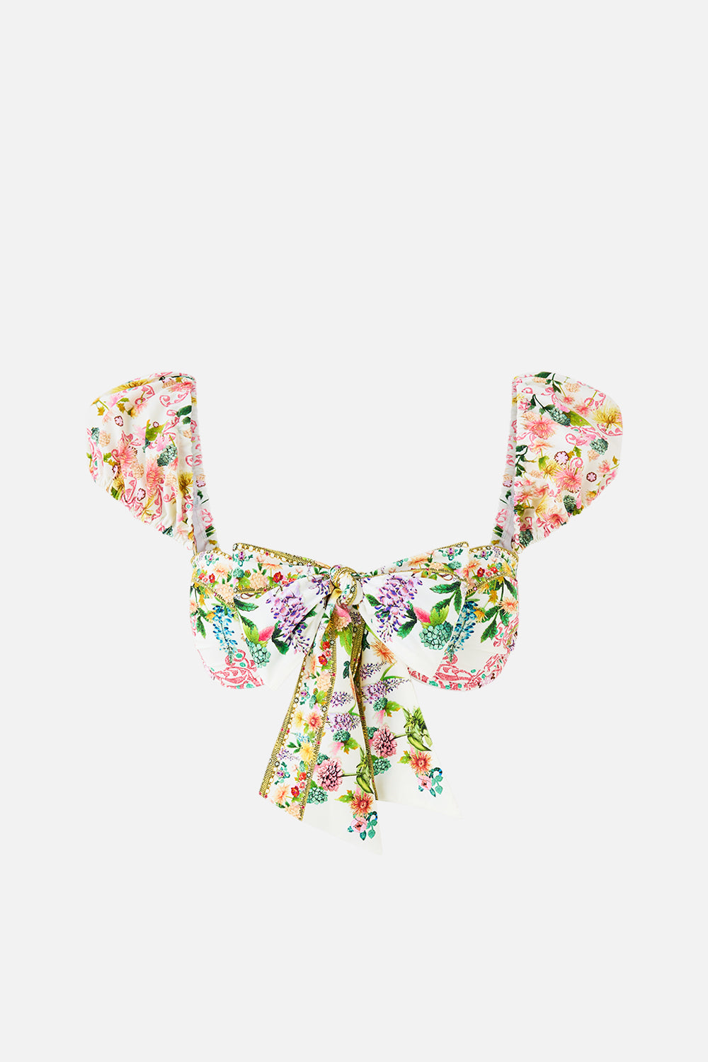 MNCAM131026140621293_3 CAMILLA Tie Front Underwire Bikini Top With Puff Sleeve the Call OF Catalonia - Image 3