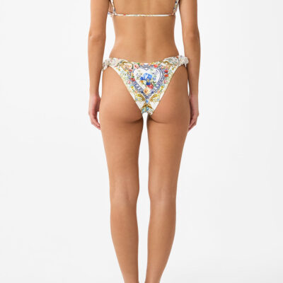 CAMILLA Tie Front Tri Bikini Top With Frill Neck the Pottery Parlour - Image 2